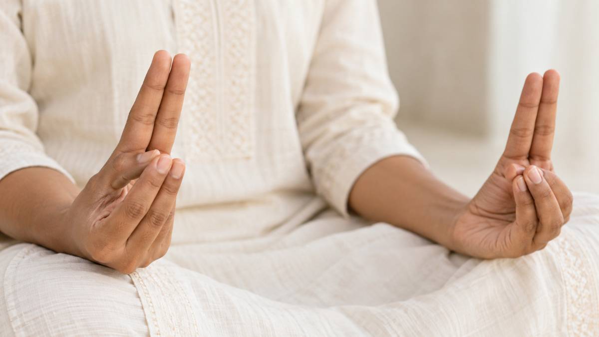 Prana mudra hand close-up