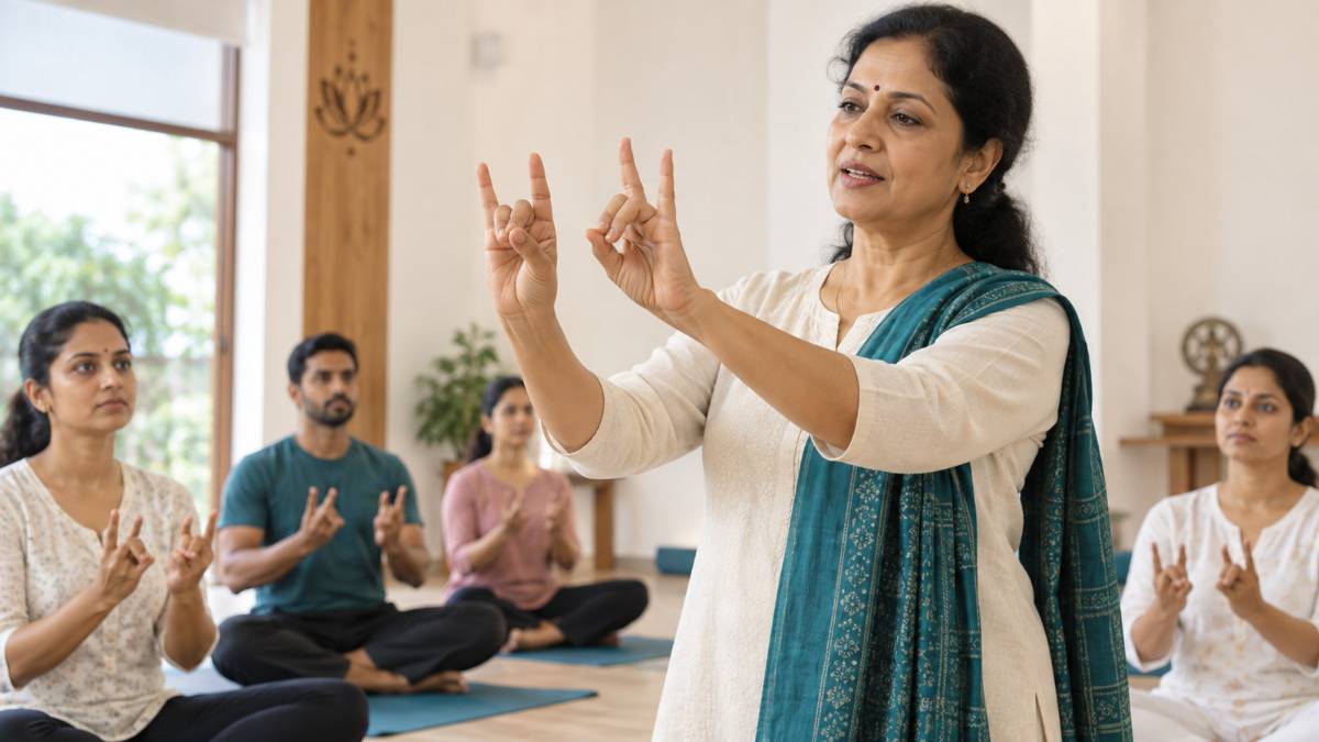 Instructor teaching live